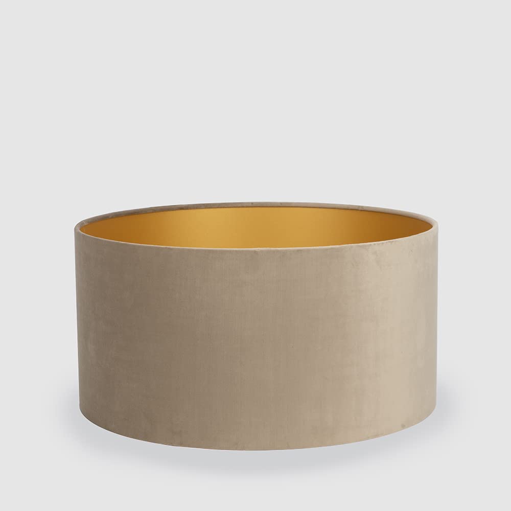 Uniqq Paralume in velluto tortora, Ø 50 cm-25 cm di altezza