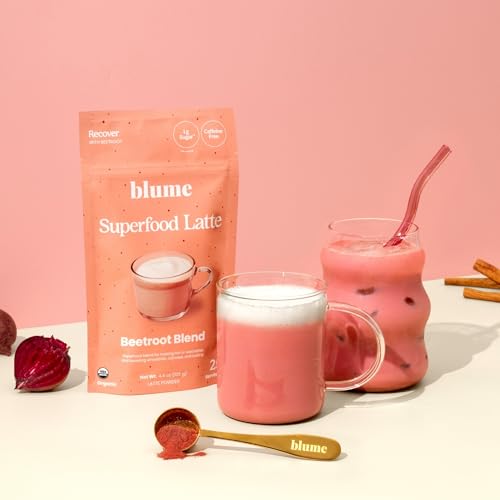 Image of Blume Superfoods Latte - Beetroot Powder, Energy Boosting, Organic Beet Powder, Clove, Cinnamon, Ginger - Vegan, Gluten-Free - 25 Servings