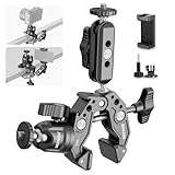NEEWER Super Clamp with 3' Dual Ballhead Magic Arm, Ball Head Adapter, Cold Shoe, Phone Holder, Action Camera Clamp Mount for Flat/Round Surface Compatible with GoPro DJI iPhone 15 Pro Max, ST85