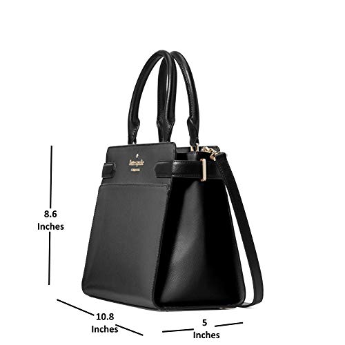 Kate Spade Staci Medium Satchel Crossgrain Leather Black #TOP4