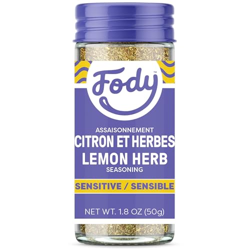 Fody Foods Vegan Lemon Herb Seasoning | Flavorful Blend | Low FODMAP Certified | Gut Friendly No Onion No Garlic | IBS Friendly Kitchen Staple | Gluten Free Lactose Free Non GMO | 2.29 Ounce
