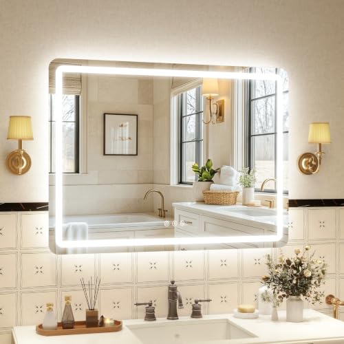 40"x30" LED Bathroom Mirror Anti-Fog Dimmable Wall Mount Vanity Touch