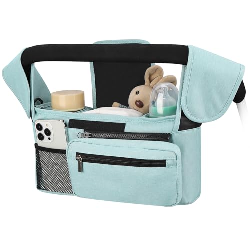 Image of Accmor Universal Stroller Organizer with Insulated Cup Holder Detachable Phone Bag and Shoulder Strap,Stroller Bag Caddy Organizer Accessories Fits for Uppababy, Baby Jogger, Britax Strollers