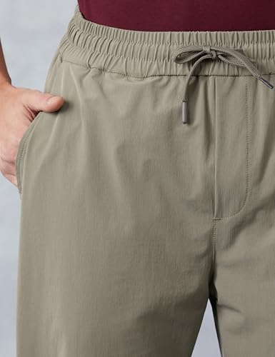 Image of Amazon Brand - Symbol Men's Relaxed Fit Pleated Athleisure Trouser (Elasticated Waistband | 100% Polyester| Available in Plus Sizes)