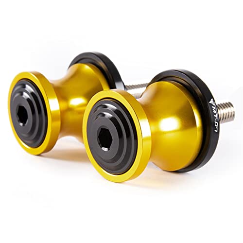 Fuerte y Resistente Accesorios para Moto CNC Aluminio Basculante Carretes Deslizador Soporte Trasero Tornillo De Fijación para MT07 MT-07 FZ07 2014-2022(Two Golden)