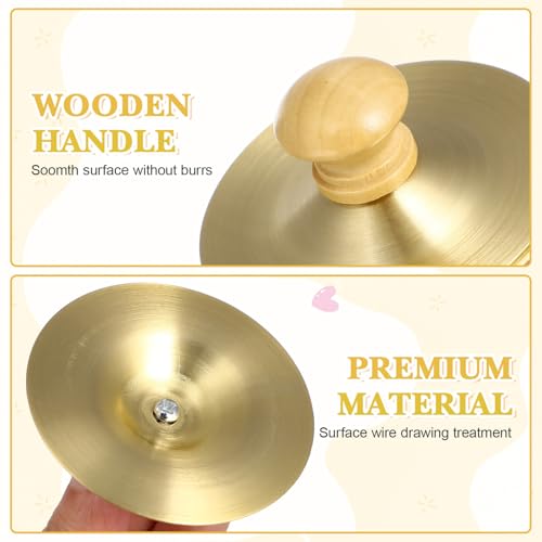 Platillos de mano infantiles con mango de madera para ritmo 3