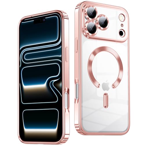 TOBOVON Slim Thin for iPhone 17 Pro Case Clear, Compatible with MagSafe, Built-in Camera Lens...