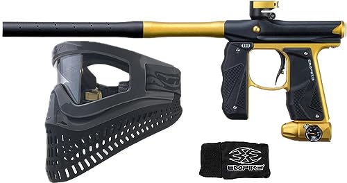 PaintballBodyBags Empire Mini GS Electronic Paintball Gun Marker w/JT Proflex-X Paintball Mask Package (Dust Black/Dust Gold)
