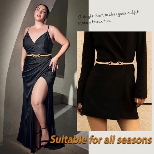 Women's Skinny Metal Belt, Stretch Spring Waist Belt for Dresses4