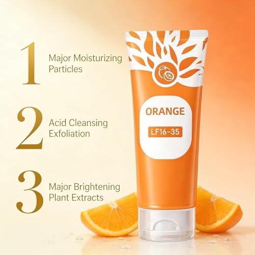 Image of Orange Enzyme Exfoliating Gel for Face & Body | Gentle Dead Skin Remover & Deep Cleansing Exfoliator | Moisturizing Gel Scrub for Smooth & Refreshed Skin | Suitable for All Skin Types | 100ml (PACK OF 2)
