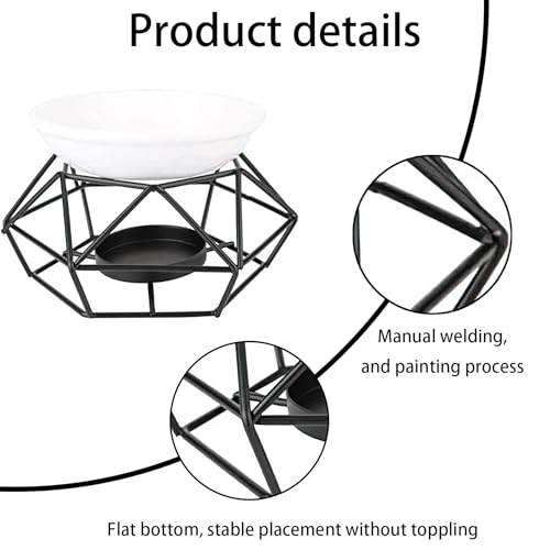 Wax Burner, Aromatic Oil Burner, Essence Oil Burner, Geometric Ceramic Essential Oil Candle Holder,Wax Melt Burner Warmer,Melter Fragrance Home Office Decoration For Creating Calming Ambiance To Home - Image 4