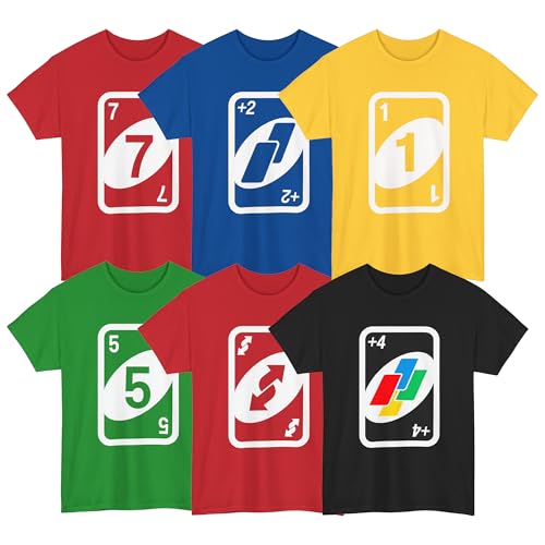 Lightfire Printing Family Halloween Card Game Shirts, Matching Group Costume T-Shirts for Kids & Adults, Custom Design (US, Alpha, Small, Regular, Regular, Black)