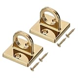 PATIKIL パッドアイプレートUフック 2個 金属製 天井壁取り付けループ ネジ付き ハードウェアリングフック キューバリア 吊りロープ用 ブライト金