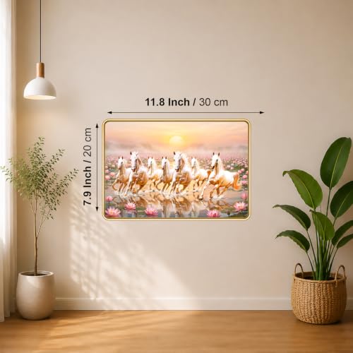 Image of 7 Running Horses Vastu Photo Frame, 8x12 Inch