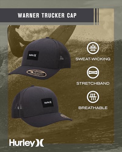 Image of Hurley Mens Trucker Hat - Flexible Quick Dry Fairway Mesh Trucker Hat for Men with Snapback Closure - Classic Mens Caps