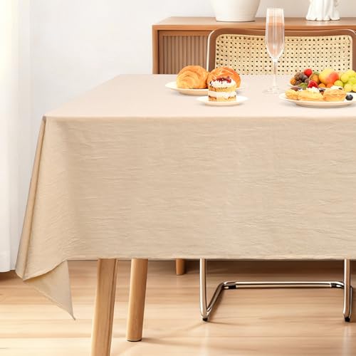 Dremisland Natural Linen Cotton Blend Tablecloths Rectangula