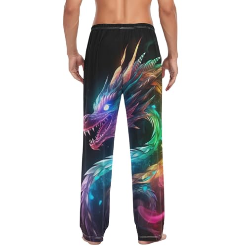 Men's Color Flame Dragon Pajama Pants with Pocket S 202a05703
