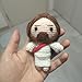 Crochet Jesus Keychains Pendant, Handmade Easter Jesus Figures Nativity Religious Party Favors Gift for Easter Egg Stuffers Bag Ornament Backpack Car Charms