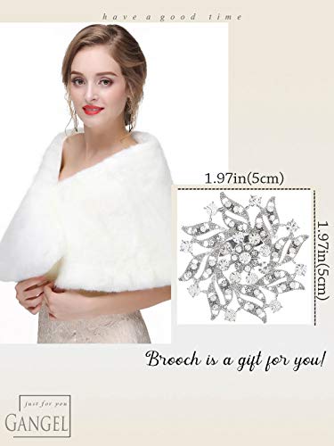 Gangel Faux Fur Shawl Wraps Cloak Coat Sweater Cape Wedding Bridal Winter(1pc)4