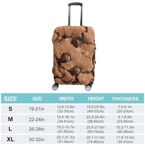 Chocolate Cookie Luggage Cover, Elastic Luggage Protector Fits 19-32in Suitcases, Washable & Anti-Scratch Suitcase Cover for Men Women L2