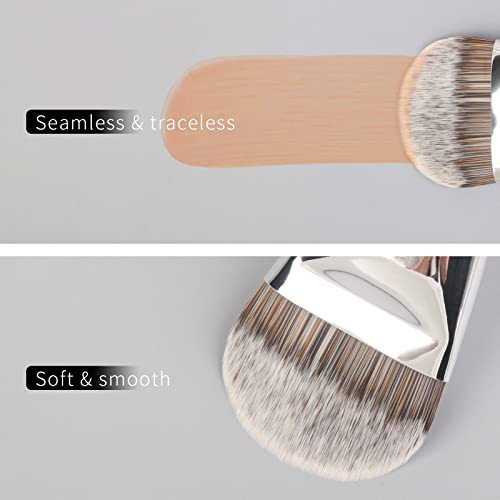 Liquid Foundation Brush By Enzo Ken, Flat Foundation Brush For Liquid Makeup, Make Up Brush For Liquid Foundation, Flat Makeup Brush For Liquid Foundation, Makeup Brushes Foundation. (820-White) #TOP3
