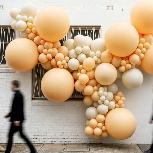 Image of PartyWoo Nude Balloons 4pcs 36 Inch Apricot Boho Fall Neutral Latex Helium Balloons for Graduation Wedding Anniversary Birthday Boy Baby Shower Woodland Boho Theme Party Decorations Brown-F05