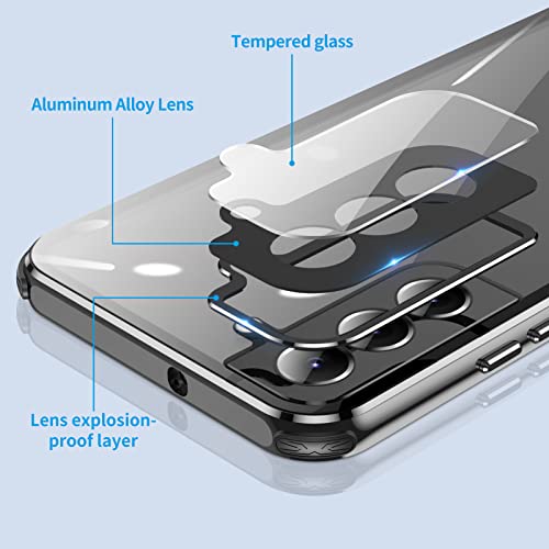 Jonwelsy Anti Peeping Case for Samsung Galaxy S22, 360 Degree Protection 4 Anti-Drop Corners Front Privacy Glass Cover Anti SPY Peep Screen Magnetic Adsorption Metal Bumper for Samsung S22 (Silver) - Image 6