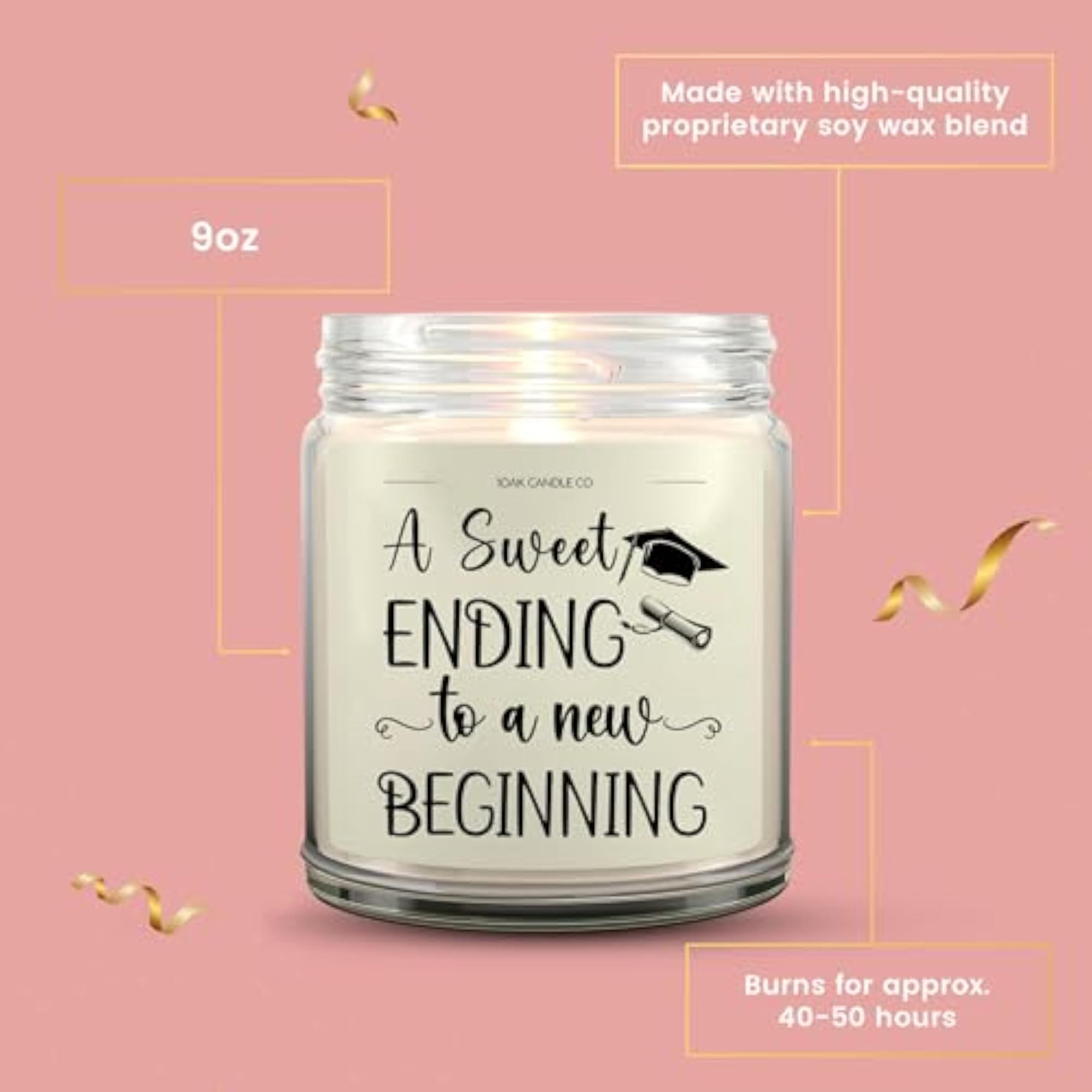Vanilla Scented Candle Gift for Graduation