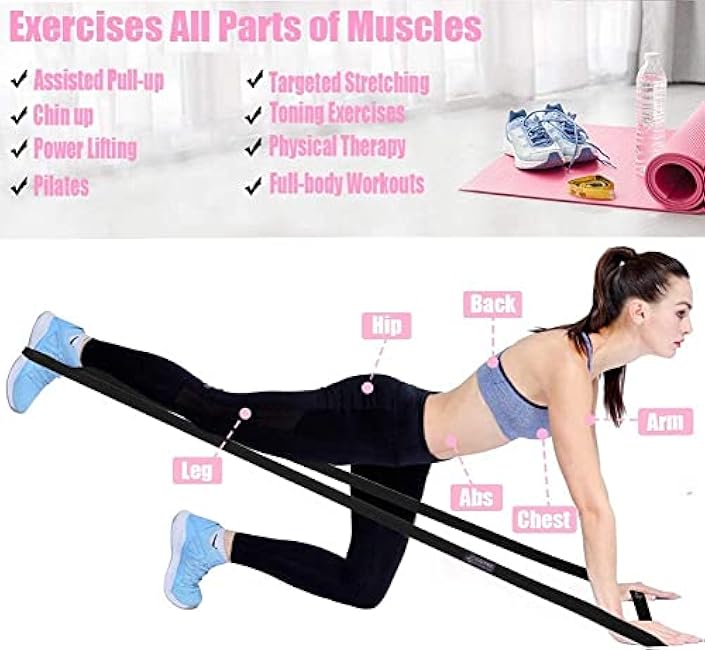 Long Resistance Bands, Fabric Resistance Bands Stretch Bands for Exercise Bands Resistance Bands Set Elastic Resistance Bands for Working Out Women Resistance Bands for Physical Therapy