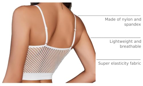 Image of Avidlove Sexy Tops for Women Fishnet Crop Tops Y2k Bralette Hollow Out Camisole Going Out Lingeries Top