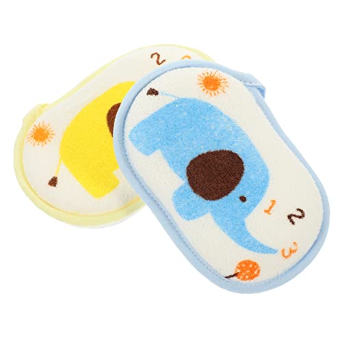 GOOHOCHY 2 Piezas esponja de baño de dibujos animados herramienta de baño para bebés ducha lavar fregar toallas baño algodon Toalla baño bebé conveniente depurador de bebé depurador de baño