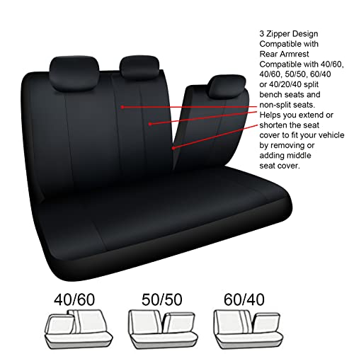 Akauto Waterproof Car Seat Cover Full Set, Low Back Front Automotive Seat Protector, Split Bench Rear Seat Cover, Universal Vehicle Interior Covers For Suv Sedan Truck Van, Airbag Compatible #TOP2