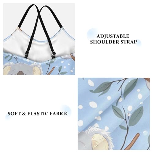 Cute Koala on Branch Girls Swimsuit One Piece Bathing Suit for Baby Girls' Swimwear 3-10T3