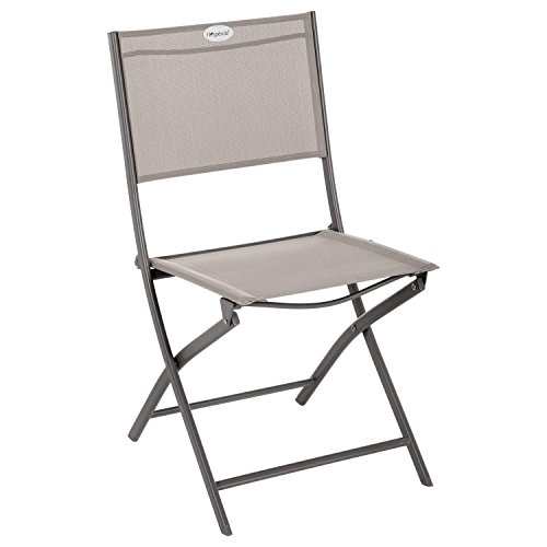 Chaise de Jardin Pliable Modula - Acier et Polyester - Taupe et Gris