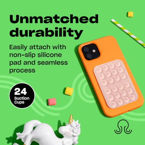 Image of OCTOBUDDY Classic - Silicone Suction Phone Case Adhesive Mount, Chalk Pink