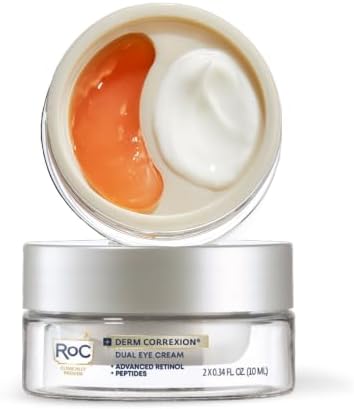 RoC Derm Correxion Dual Eye Cream, Retinol + Peptides for Puffy Eyes 0.68oz