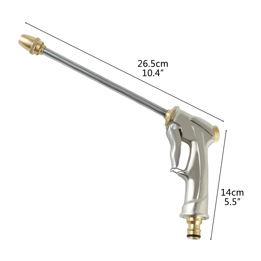 Garden Hose Nozzle Sprayer Heavy Duty Metal Handheld Water Hose Nozzle High Pressure for Hand Watering Plants and Lawn, Car Washing, Patio and Pets Shower