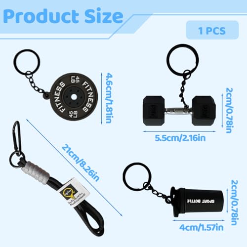Image of Aesthetic Keychain, Detachable Dumbbell Keychain for Gym Enthusiasts, Cute Aesthetic Phone Charms for Girls, Silicone Bag Charms for Handbags, Fitness Gym Gifts