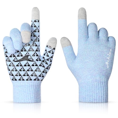 Image of Achiou Winter Gloves, Glove for Men Women, Upgraded Touch Screen Texting Warm Running with Thermal Soft Knit Lining