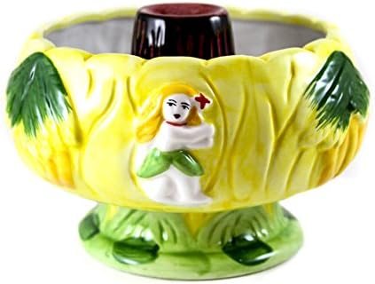 Tiki Volcano Ceramic Drink Bowl - 32 Ounces Scorpion Cocktail Vessel