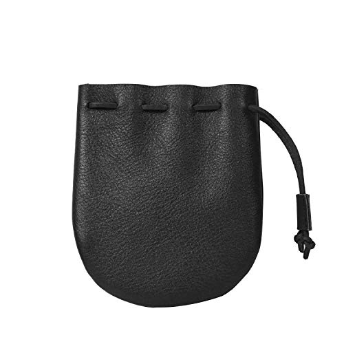 Nabob Leather Leather Drawstring Pouch, Coin Bag, Medicine Tobacco Pouch Medieval Reenactment Made in U.S.A Size 5" x 4.5"