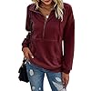 PRETTYGARDEN Women’s Casual Long Sleeve Lapel Zipper Sweatshirt Drawstring Loose Pullover Tops