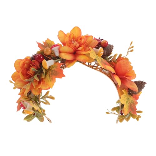 Bandeau citrouille automne couronne fleurs boheme orange de recolte