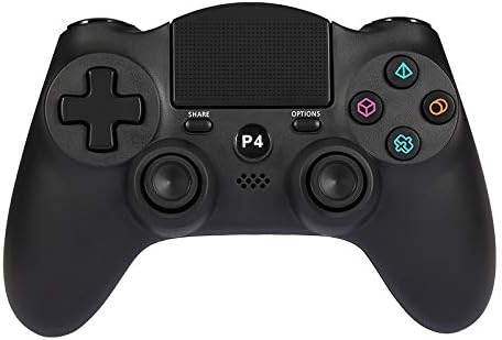 Hoyxel Wireless Controller for PS4,ER10 Bluetooth Wireless Gamepads Controller for PS4/PC with Dual Shock Vibration（Third Party Made）-Black