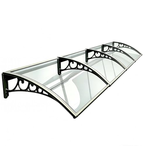 Marquesina Exterior para Puertas Y Ventanas, Marquesinas para Tejados, Tejadillo De Protección,Toldo con Sistema De Drenaje De Policarbonato para Tejado, UV/Resistencia A Vientos/Nieve