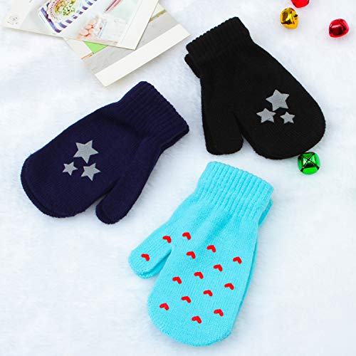 Cooraby 6 Pairs Toddler Magic Stretch Mittens Winter Unisex Baby Knitted Gloves Mittens  thumb #2