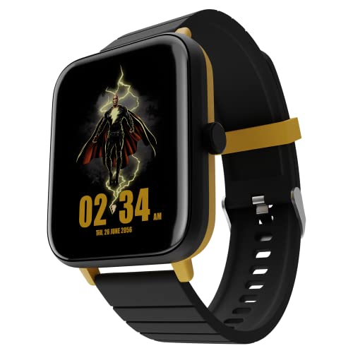 Image of ZEBRONICS DC Black ADAM Edition DRIP Smartwatch with Bluetooth 5.1 Calling, 1.69 inch Display Size, Voice Assistance, 11 Built-in + Customizable Watch Faces, 8 Menu UI, IP67 and 100+ Sports Tracker