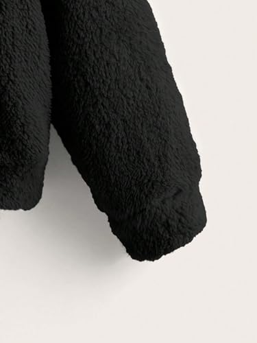 SHENHE Women's Soft Lightweight Warm Coats Zip Up Drawstring Hooded Teddy Jacket4