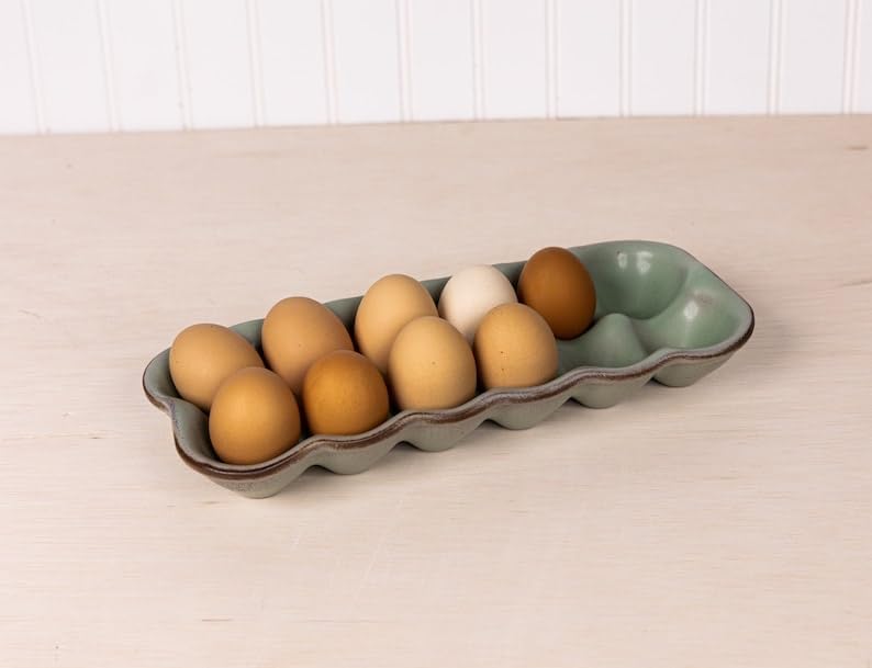 Ceramic Egg Crate-Egg Holder-Handmade Stoneware Tray