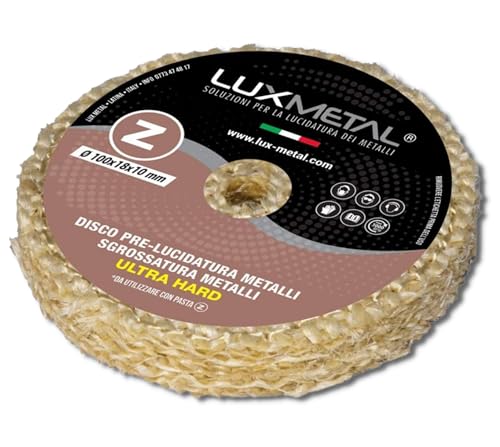 Lux Metal - Disco de Pulido para Taladro Sisal Pura Discos de Pulido Ultra Duros 100 mm Pulido Espejo Acero Inoxidable Metales Desbaste Aluminio Muela Elimina Arañazos Latón Cobre Bronce Hierro